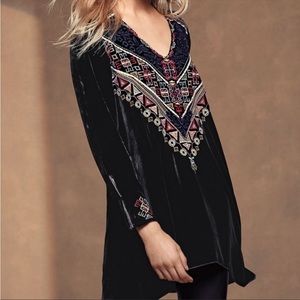 Johnny Was Landon Embroidered Velvet Tunic